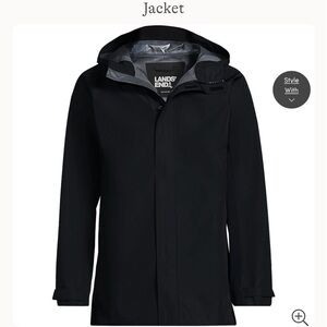 Lands' End Men's Black Raincoat 5XL